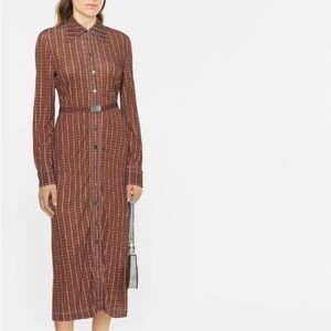 Tory Windowpane midi polo dress